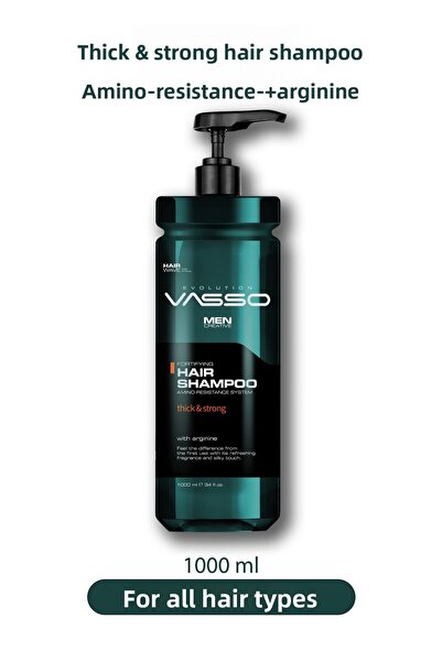 Vasso Men Professional Men's Shampoo Containing Arginine Amino-resistance 1000 ml