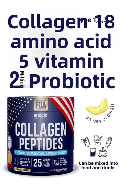 anocin Collagen Peptides+18 Amino Acids+5 Vitamins+2 Billion Probiotics, 100% Pure and Natural Collagen Peptide