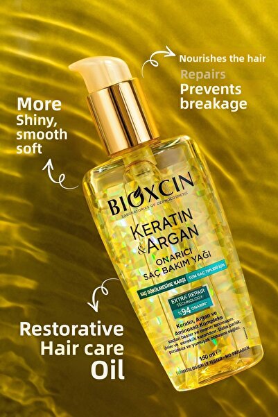 Bioxcin Keratin & Argan Repair Shampoo 300 ml + Keratin Argan Hair Care Oil + kondicionér