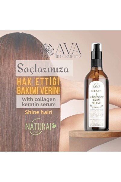 AvA Bio Cosmetics مصل العناية بالشعر بالكيراتين والكولاجين من Ava - أنيق ومفيد