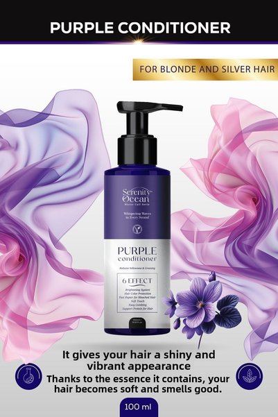 Serenity Ocean Vegan Purple Hair Conditioner 100ml Travel Size Does Not Contain Sls-Paraben-Salt