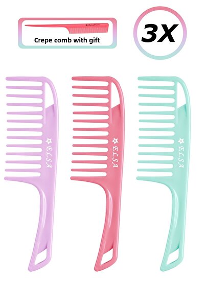 ELSA Επαγγελματική χτένα 0345 Wide Comb 3X Crepe Comb με δώρο