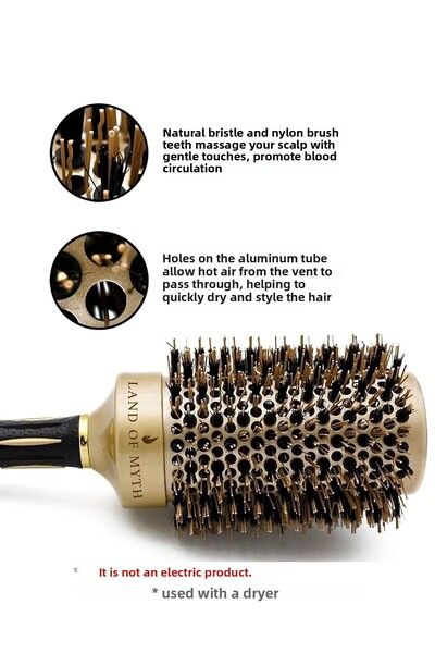 LAND OF MYTH Βούρτσα μαλλιών 53 Mm-lom1144 Nano Technology Ceramic Ionic Thermal Blow, Φυσικό δόντι από τρίχες αλόγου, Επαγγελματικό