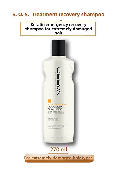 VASSO WOMEN شامبو العناية بالطوارئ بالكيراتين للشعر التالف 270 مل