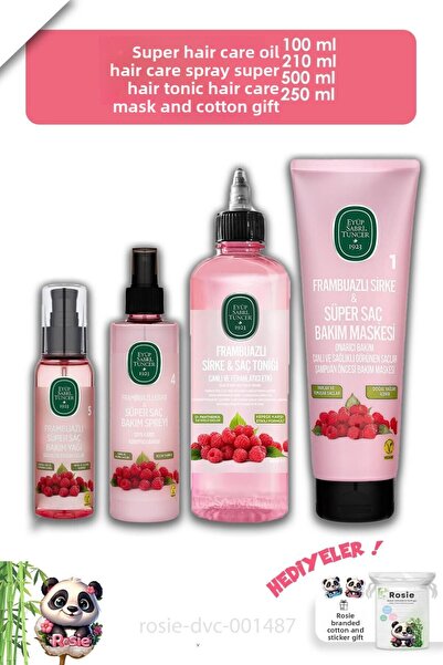 Eyüp Sabri Tuncer مجموعة العناية بالشعر بالخوخ والخل القطنية المكونة من 4 قطع...