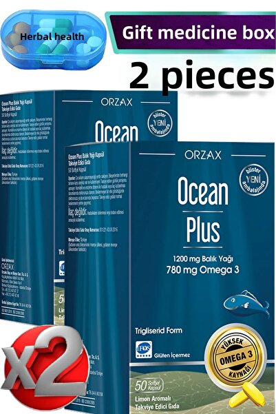 Ocean 2 Pieces Ocean Plus Omega 3-(Epa 384 + Dha 252)-1200 Mg 50 Pieces Soft Gel