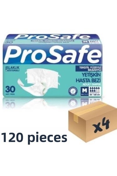 PROSAFE Velcro Patient Diapers Medium 120 Pcs