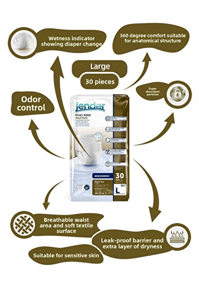JENDER سراويل داخلية كبيرة الحجم ماصة 30 قطعة، عبوة واحدة