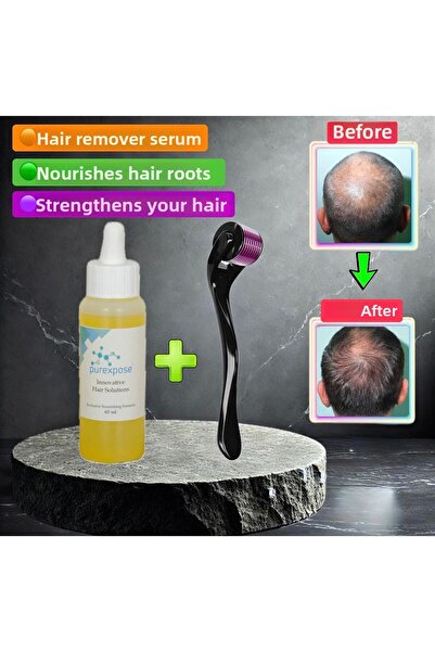 Purexpose مصل أصفر يساعد على إزالة الشعر - يقوي ويغذي الشعر 1 مصل 1 ديرمارولر