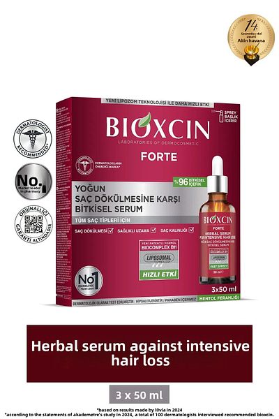 Bioxcin Forte Intensive Anti-Hair Loss - Herbal Serum 3x50ml