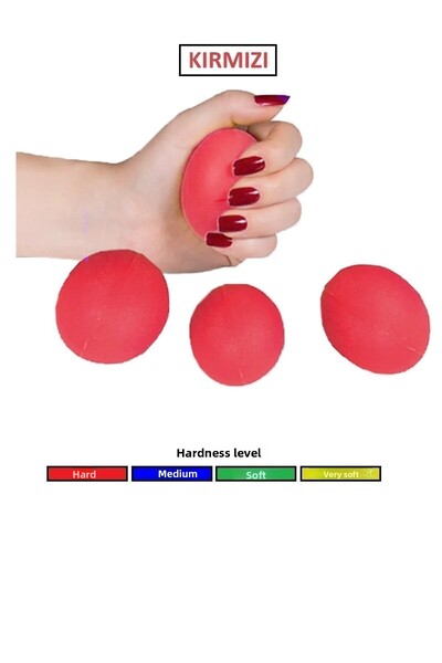 ZEYSAN كرة الضغط المصنوعة من السيليكون الأحمر، كرة تمرين اليد، كرة العلاج الط...