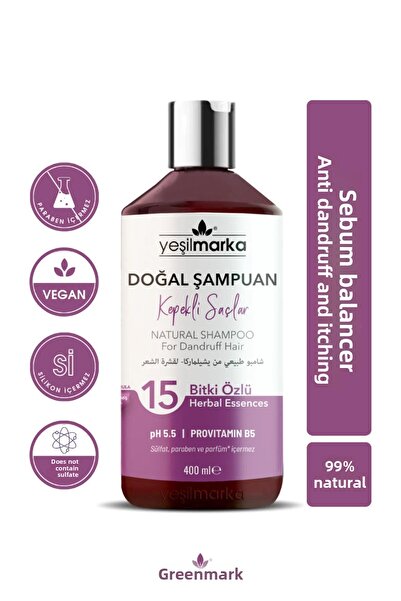yeşilmarka Anti-Dandruff - Effective Against Dandruff - Anti-Dandruff Natural Shampoo for Dandruff Hair 400 ml