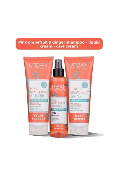 Urban Care شامبو الجريب فروت الوردي والزنجبيل، كريم العناية السائل وكريم العناية