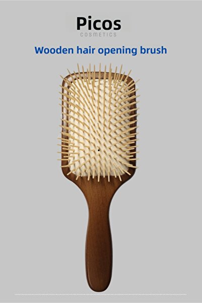 PYCOS COSMETICS فرشاة فتح الشعر الخشبية موديل SC02