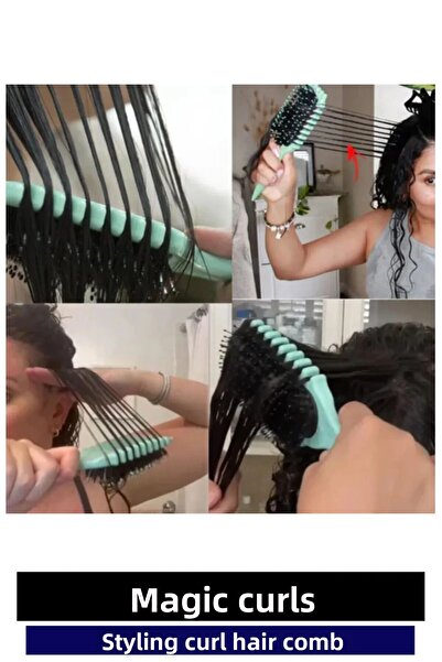 Nehir Magic Curl Comb - Curl Defining Comb- Curly Hair Brush- Perfect Curls