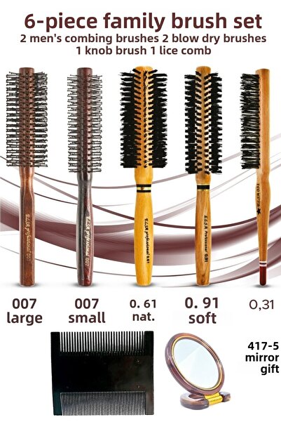 ELSA Οικογενειακό σετ βουρτσών 6 τεμαχίων 2 βούρτσα για άντρες 2 βούρτσα με π...