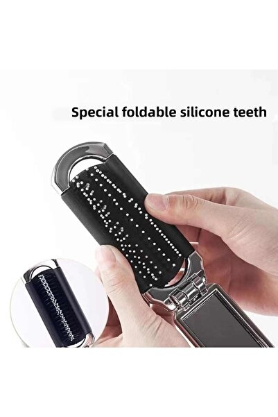 DeftHike Foldable Mini Hair Comb with Makeup Mirror Special Bag Boy Comb Foldable Hairbrush