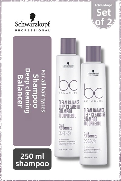 Bonacure شامبو التنظيف العميق BC Clean 250 مل × 2 قطعة - لجميع أنواع الشعر