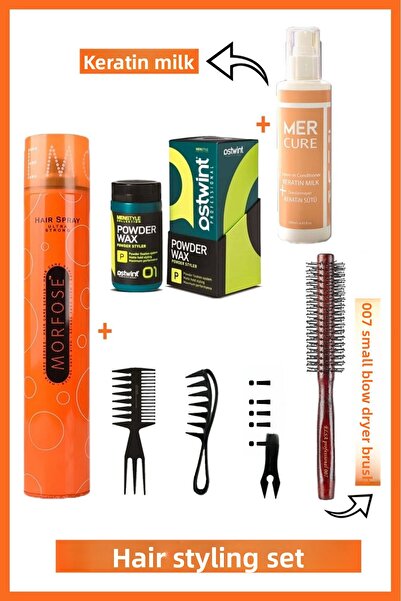 ELSA Βούρτσα με κόκκινη μύτη + χτένα με κερί + σετ styling + γάλα κερατίνης