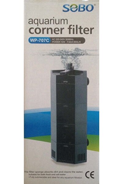 Sobo Wp-707c فلتر داخلي لزوايا حوض السمك 650 لتر/ثانية 12 وات