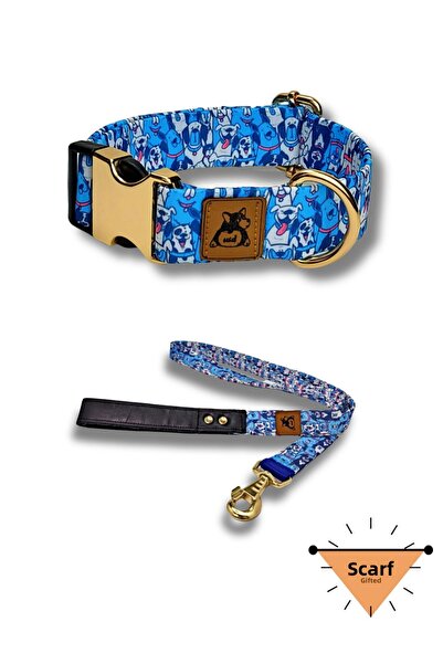 UTDpet طقم طوق وشريط شحن للكلاب من Bluedoggy (مع وشاح هدية)