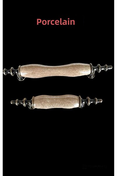 Porcellana Perla Mâner de mobilier din metal din porțelan Mâner dulap sertar bucătărie copii mâner - antic -Asos64mm-STK3158
