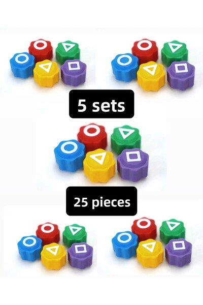 ümit toys مجموعة لعبة 5 أحجار Gonggi - 5 عبوات - مجموعة ألعاب Five Stones ملونة Gonggi - لعبة الحبار 2 - بدون صندوق