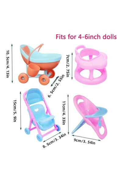 Choice 4 قطع كرسي 5 بوصة/13 سم دمى أطفال حديثي الولادة سوداء لطيفة دمى تعليمي...