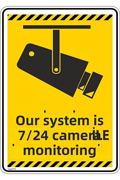 isgtabelam 15×20 سم/3 قطع/ملصق فسفوري/موقعنا يُراقب على مدار الساعة طوال أيام...