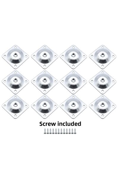 Badem10 (12 Pcs) Furniture Base Armchair Nesting Leg Metal Connecting Apparatus Flat Feet Base with M8 Bolts