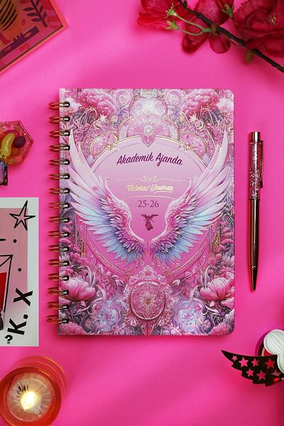 Victoria's Journals 2025-2026 Ακαδημαϊκό Πρόγραμμα Α5- Με Σελίδα Κίνησης- Ουράνια Φτερά