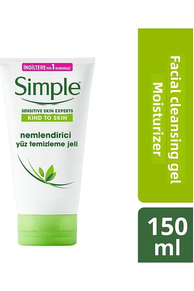 Simple Kind To Skin Moisturizing Facial Cleansing Gel Vitamin B5 E Smooth and Healthy Skin 150 ml