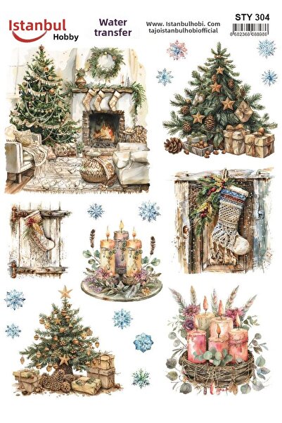 İstanbul Hobi نقل مائي للعام الجديد 25x35 سم STY304