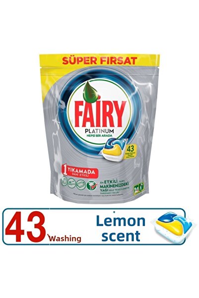 Fairy كبسولة منظف غسالة الأطباق بلاتينيوم 43 غسل برائحة الليمون