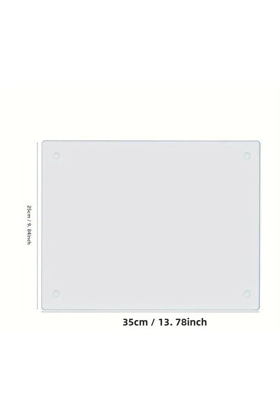 Maya Tempered Glass Vegetable Fruit Chopping Cutting Board, Oval Edges, Antibacterial 25X35Cm