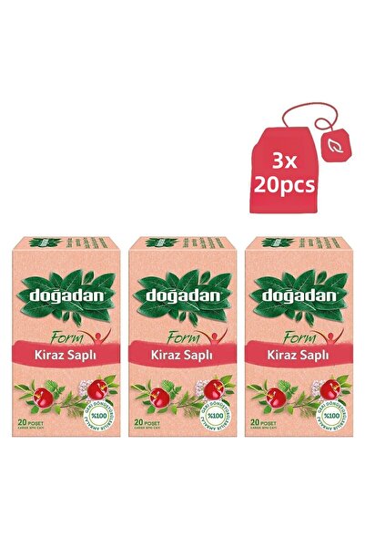 Doğadan شكل مقبض الكرز شاي الأعشاب المختلط 20 كيس كيس X3
