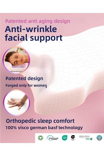 Shine Pillow Beauty Pillow Orthopedic Anti-Wrinkle Knee Orthopedic Visco Pillow