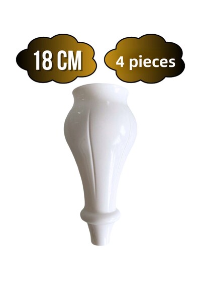 DSYapıAksesuar Picioare din plastic Tombul White de 18 cm pentru mobilier, ma...