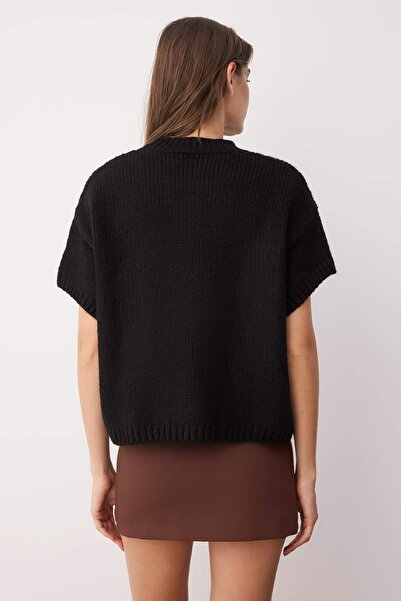 Trendyol Collection Μαύρο πλεκτό πουλόβερ με μαλακή υφή TWOAW25KZ00021