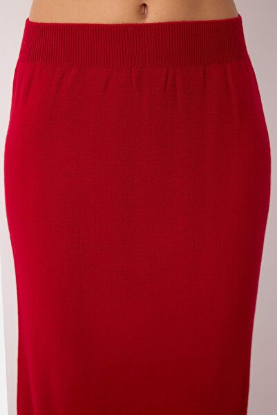 Trendyol Collection Dark Red Turtleneck Knitwear Skirted Bottom-Top Suit Twoaw24Au00035