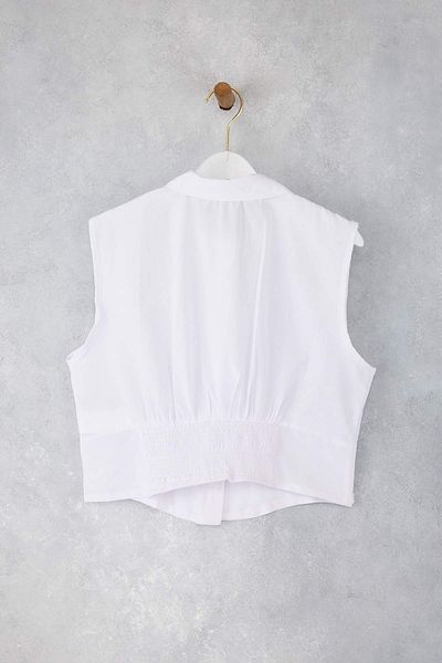 Trendyol Collection White Sleeveless Shirt Twoss25Go00174