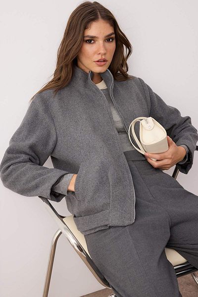 Trendyol Collection Anthracite Regular Fit Cashmere Thin Jacket Coat Twoaw26Mo00130