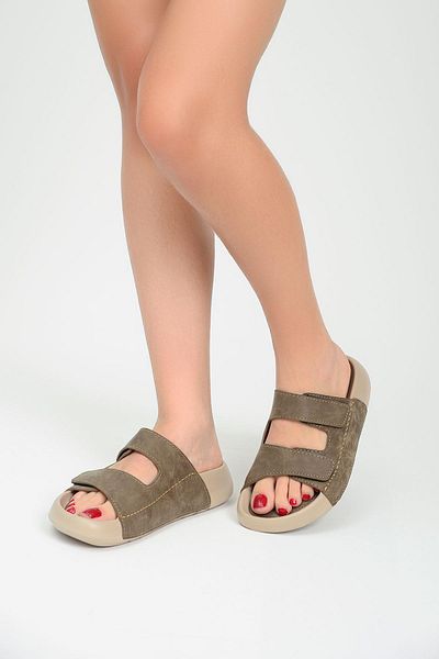 Qramed Orthopedix Double Striped Velcro Unisex Sports Slippers Qr25151