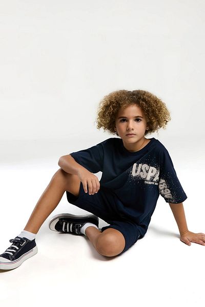 U.S. Polo Assn. BOY'S BERMUDA SUIT - NAVY BLUE