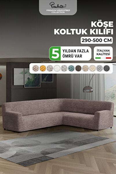 Paulato Lastikli Esnek Ve Yıkanabilir L Köşe Koltuk Örtüsü Çekyat Kanepe Kılı...