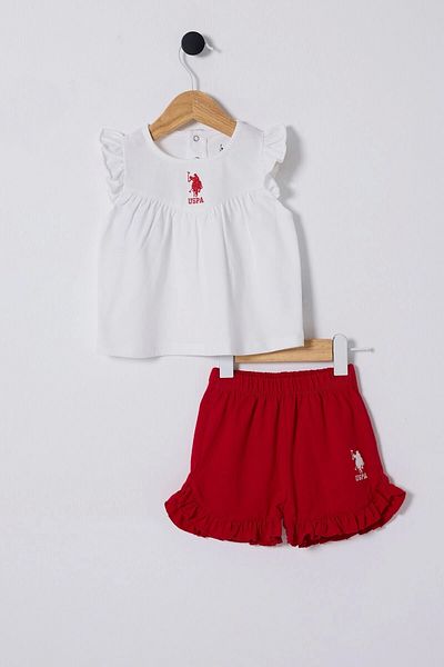 U.S. Polo Assn. U.S. Polo Assn. Baby Girl 2-Piece Set - White