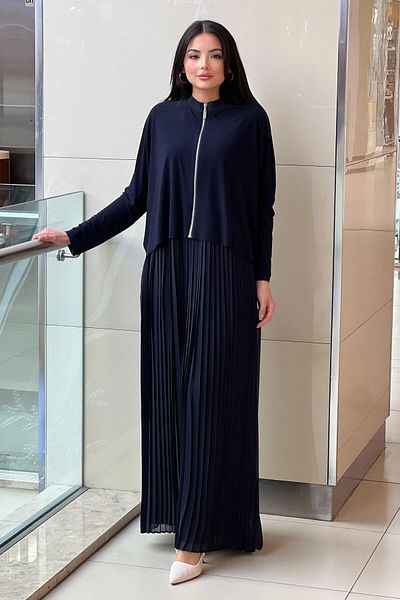 Nurcan Çetin Cepkenli Sleeveless Pleated Dress