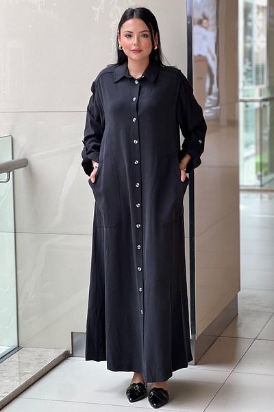 Nurcan Çetin Pocket Detailed Shirt Dress
