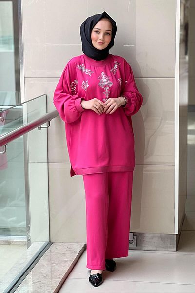 Ghisa Baguette Stone Ribbed Trousers Suit