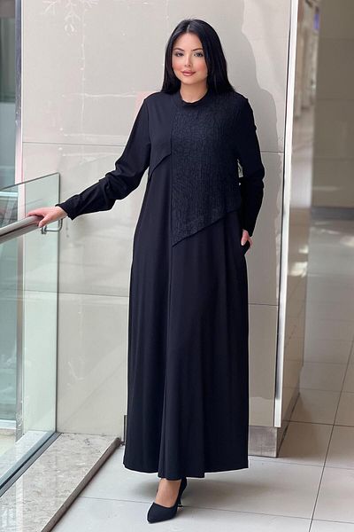 Nuss Bürümcük Fabric Detailed Full Length Dress